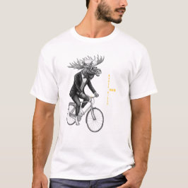 Minimale Tierillustration eines Elchreiters. T-Shirt