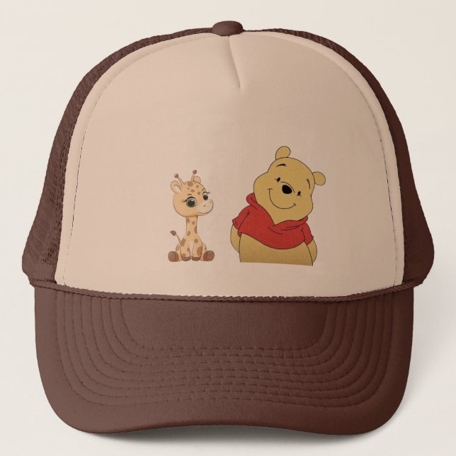 Minimale Tierillustrationsmütze Truckerkappe (Vorderseite)