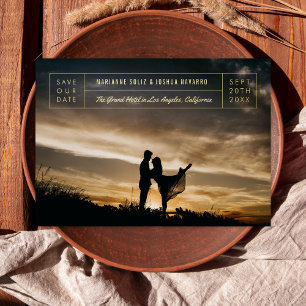 Minimale Titelleisten-Foto-Save-the-Date Folieneinladung