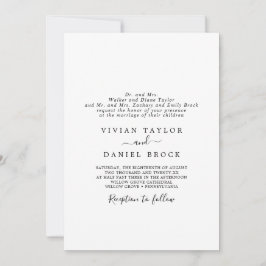 Minimale traditionelle beiden Eltern, die Hochzeit Einladung