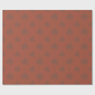 Minimale tropische Palme Baum Muster Terrakotta  Geschenkpapier