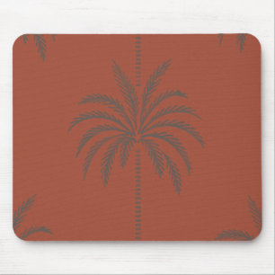Minimale tropische Palmenbaum-Muster-Terrakotta  Mousepad