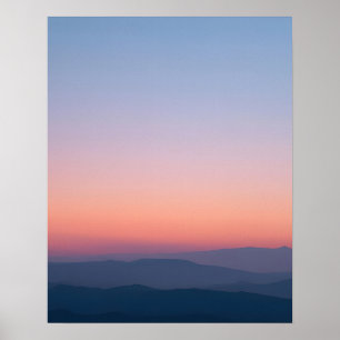 Minimale Twilight-Sky-Landschaftskunst Poster