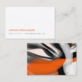 Minimale Typo Orange schwarz Visitenkarte