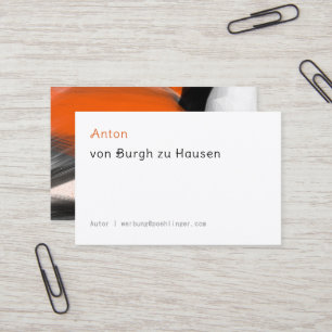 Minimale Typo Orange schwarz Visitenkarte