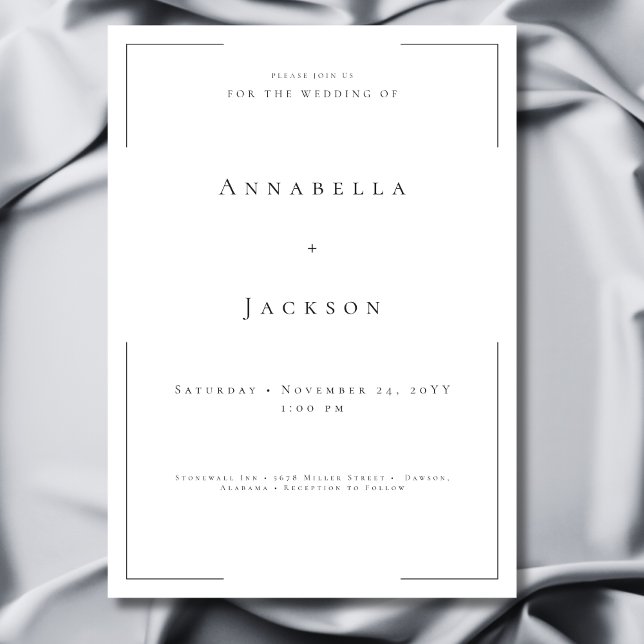 Minimale Typografie Black & White Wedding Einladung (Minimal Typography Black & White Wedding Invitation)