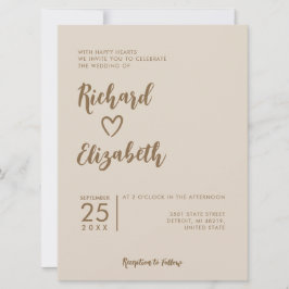 Minimale Typografie Clean Moderne Hochzeit Einladung