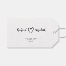 Minimale Typografie Clean Moderne Hochzeit Geschenkanhänger