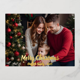 Minimale Typografie Foto Weihnachten Folien Feiertagspostkarte