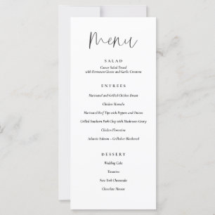 Minimale Typografie-Menü für Hochzeiten
