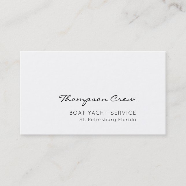 Minimale Typografie Nautical Sailing Crew Name Visitenkarte (Vorderseite)