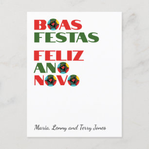 Minimale Typografie Portugiesische Weihnachtsgrüße Postkarte