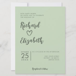 Minimale Typografie Saubere Moderne Hochzeit Einladung