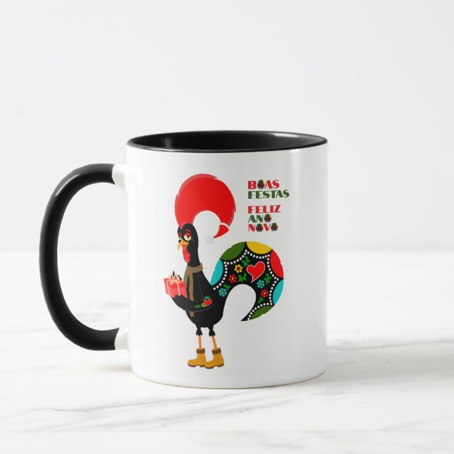 Minimale Typografie Weihnachten Portugiesische Grü Tasse (Links)
