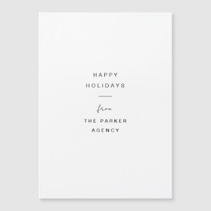 Minimale Typografie   White Corporate Holiday Card Magnetkarte