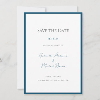 Minimale Typografie Zeitlos Elegante Aquamarine Ho Save The Date