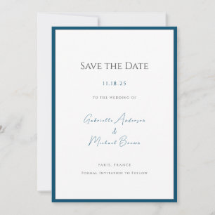Minimale Typografie Zeitlose Eleganz Türkise Hochz Save The Date