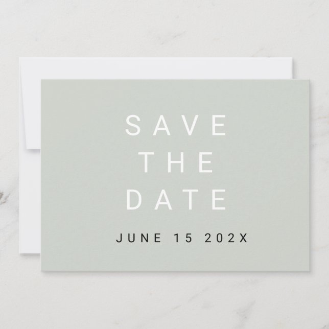 Minimale typografische Darstellung Save the Date (Vorderseite)