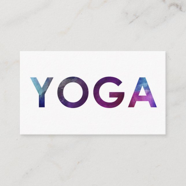 Minimale u. einfache Wasser-Farbyoga-Visitenkarten Visitenkarte (Vorderseite)