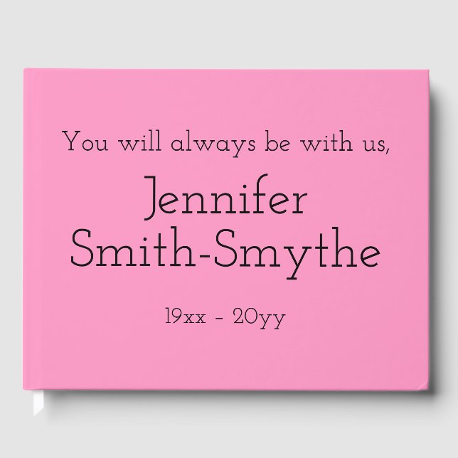 Minimale und einfache Beerdigung/Gedenkbuch Gästebuch (Vorderseite)