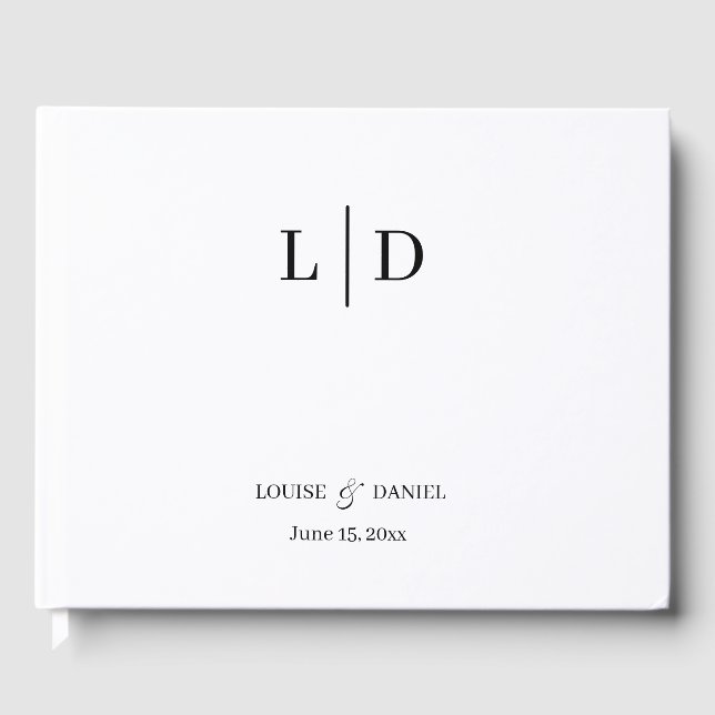 Minimale und einfache Personalisierte Hochzeit Gästebuch (Vorderseite)