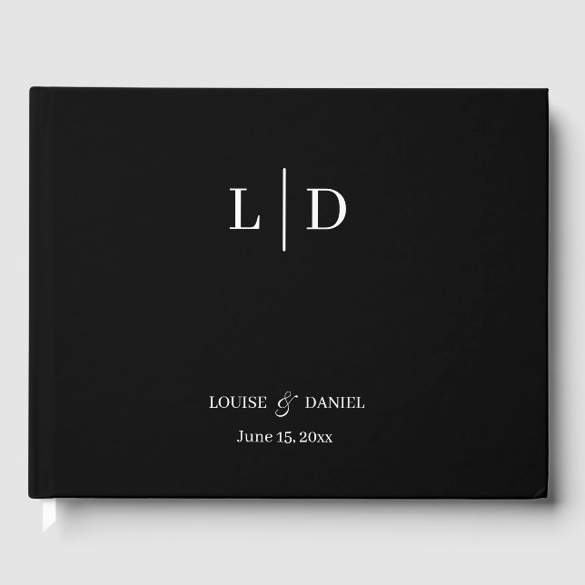 Minimale und einfache Personalisierte Hochzeit Gästebuch (Vorderseite)