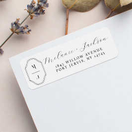 Minimale und elegante Schwarz-Weiß-Monogramm-Hochz