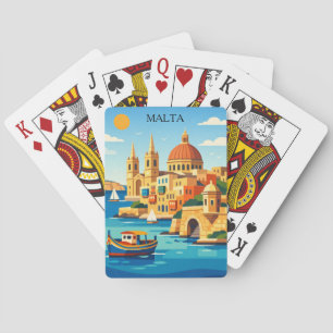Minimale und farbenfrohe Malta Vintage-Kunst druck Spielkarten