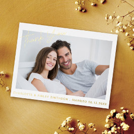 Minimale und moderne Script Custom Wedding Vielen  Folien Feiertagspostkarte