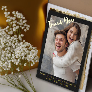 Minimale und moderne Script Custom Wedding Vielen Folien Feiertagspostkarte