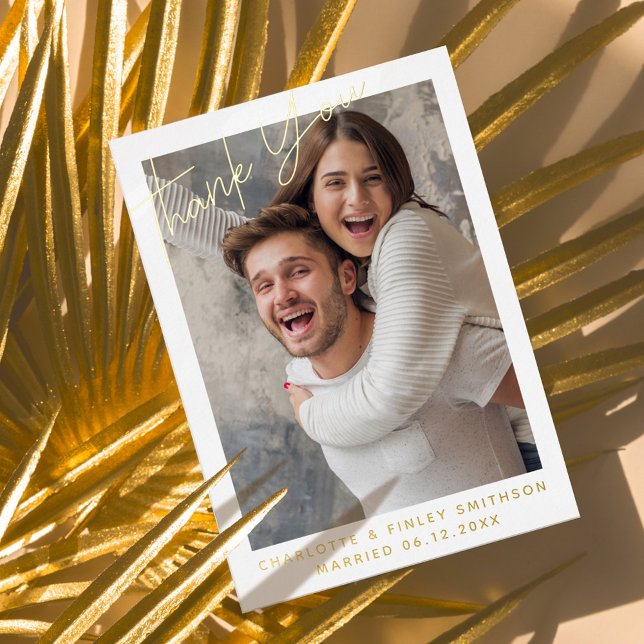 Minimale und moderne Script Custom Wedding Vielen  Folien Feiertagspostkarte (Von Creator hochgeladen)