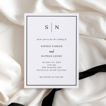 Minimale und schicke Monogramm-Hochzeit