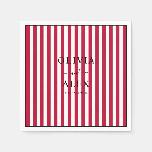 Minimale und schicke Personalisierte Hochzeit Serviette (Vorderseite)