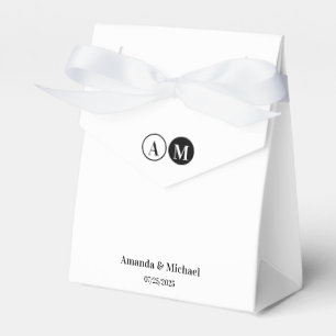 Minimale und schicke Schwarz-Weiß-Hochzeit Geschenkschachtel