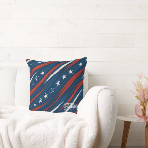 Minimale USA-Flaggen-Streifenmuster Damen- Kissen