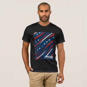 Minimale USA-Flaggen-Streifenmuster   Herren- T-Shirt