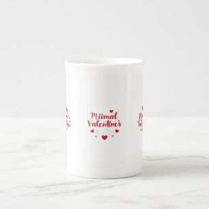 Minimale Valentinstag-Liebe-Typografie-Design R Prozellantasse