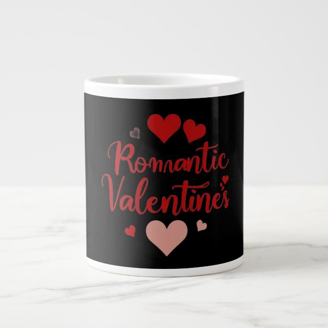 Minimale Valentinstag-Liebes-Typografiegestaltung  Jumbo-Tasse (Vorderseite)