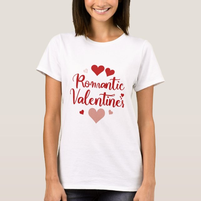 Minimale Valentinstag-Liebes-Typografiegestaltung  T-Shirt (Vorderseite)