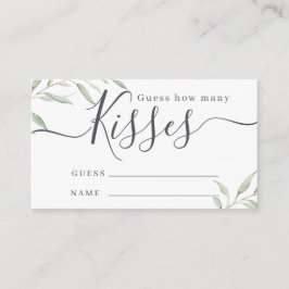 Minimale Vegetation erraten, wie viele Küsse Spiel Begleitkarte