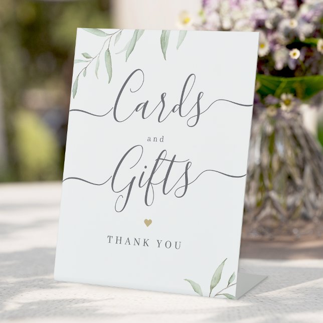 Minimale Vegetation rustikale Hochzeitskarten und  Sockelschild (Minimal greenery rustic Wedding Cards And Gifts Pedestal Sign)