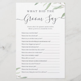 Minimale Vegetation, was der Bräutigam gesagt hat