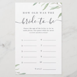 Minimale Vegetation wie alt das Brautspiel war