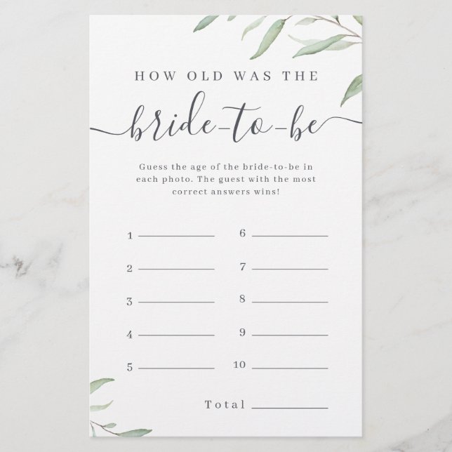 Minimale Vegetation wie alt das Brautspiel war (Vorderseite)