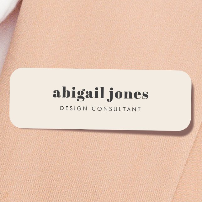 Minimale Vintage Retro Bio Naturcreme Namensschild (Von Creator hochgeladen)