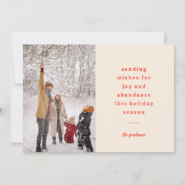 Minimale Vintage rot-typografische Senderwünsche Feiertagskarte