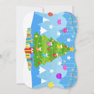 Minimale vintage Weihnachtsgeschenke Kiefer Baumde Feiertagskarte