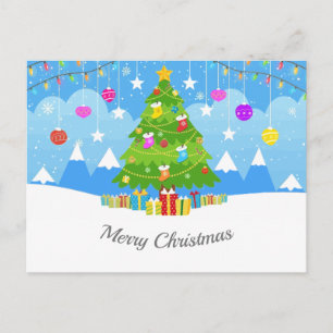 Minimale vintage Weihnachtsgeschenke Kiefer Baumde Postkarte