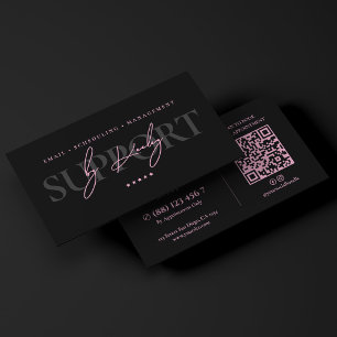 Minimale virtuelle Assistentin Pink Schwarz Execut Visitenkarte