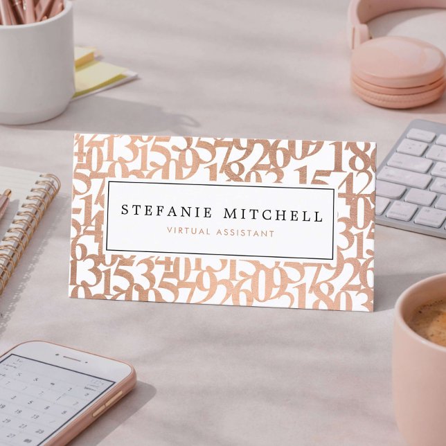 Minimale virtuelle Rose-Gold-Assistentin Visitenkarte (Von Creator hochgeladen)